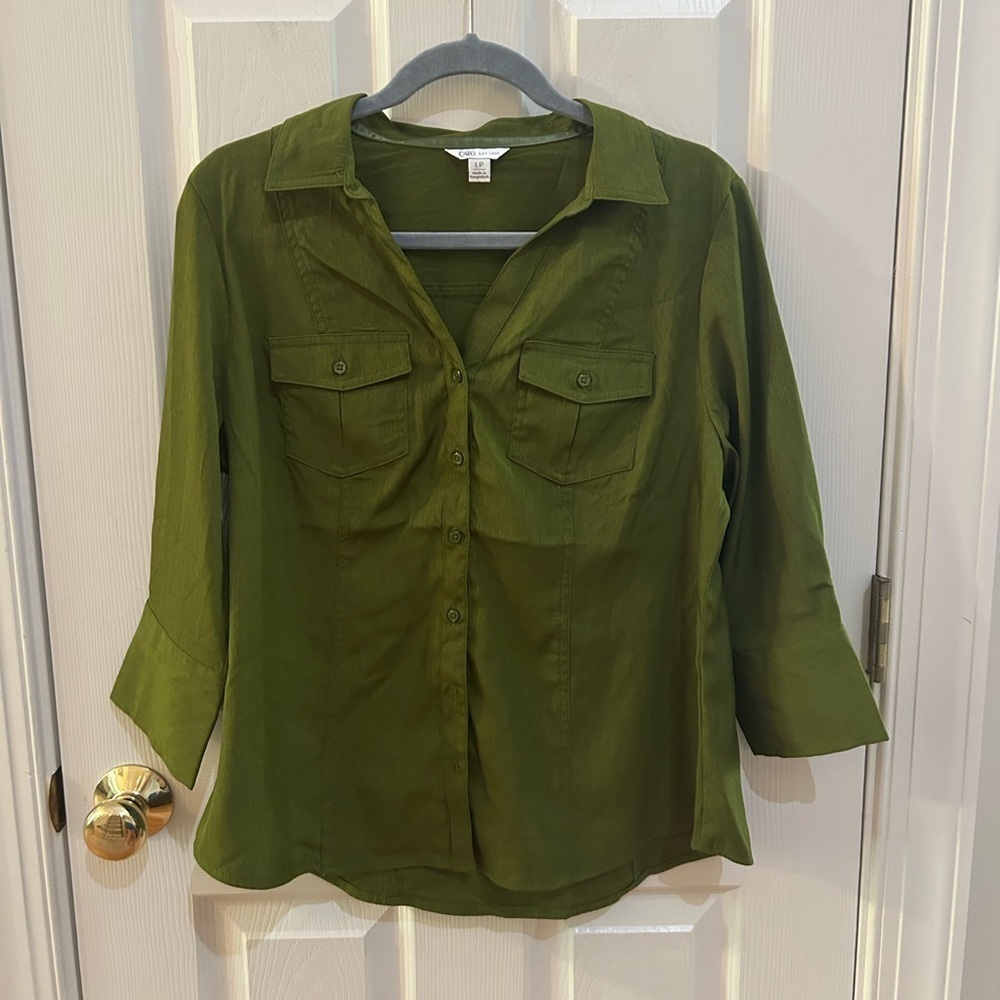 Cato Forest Green Button-Down Shirt